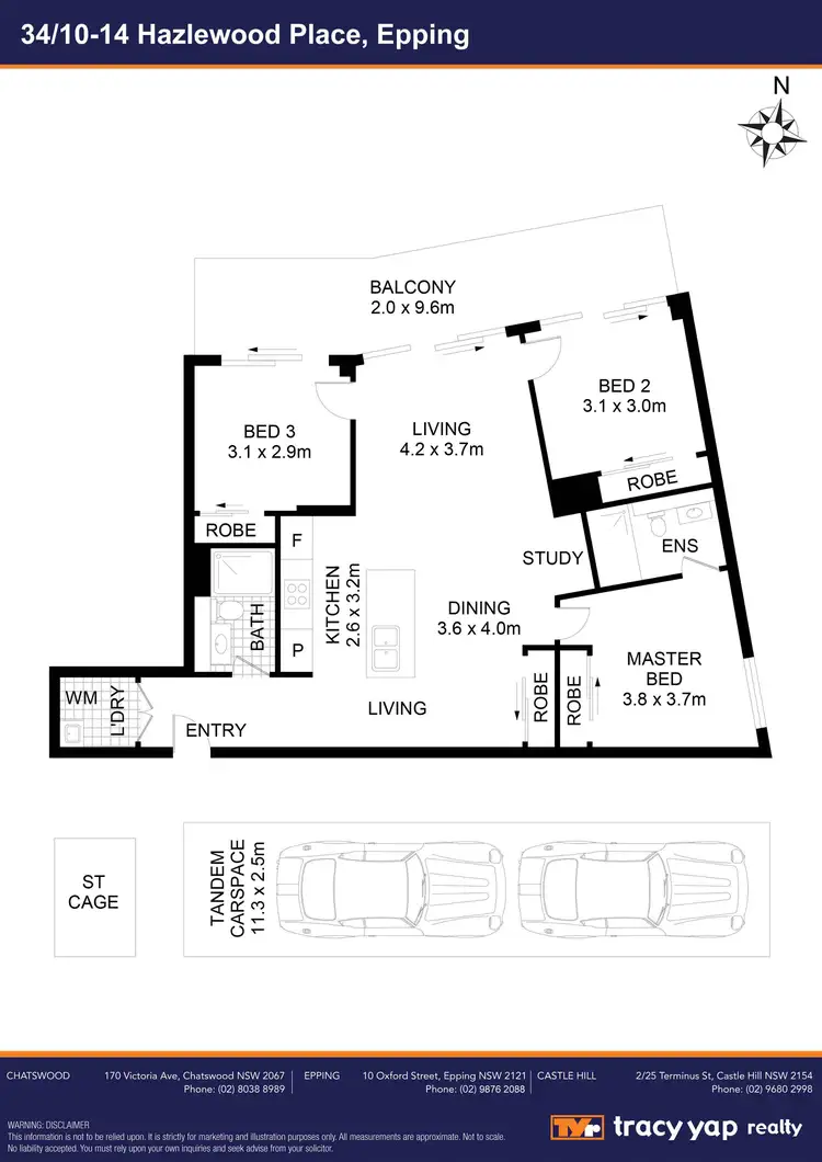 Floorplan of Homely apartment listing, 34/10-14 Hazlewood Place, Epping NSW 2121