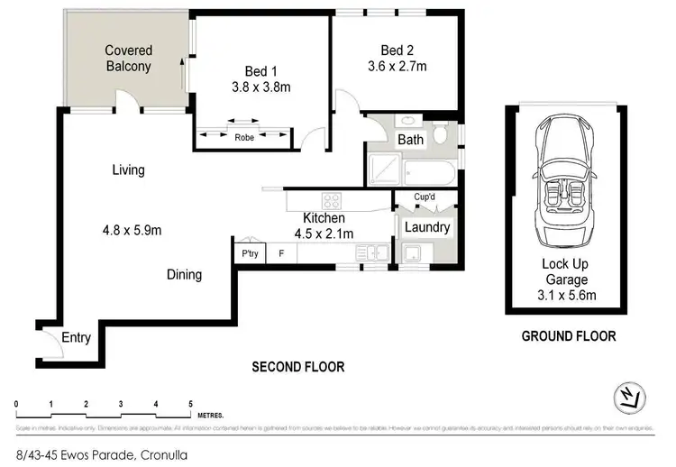 Floorplan of Homely apartment listing, 8/43-45 Ewos Parade, Cronulla NSW 2230