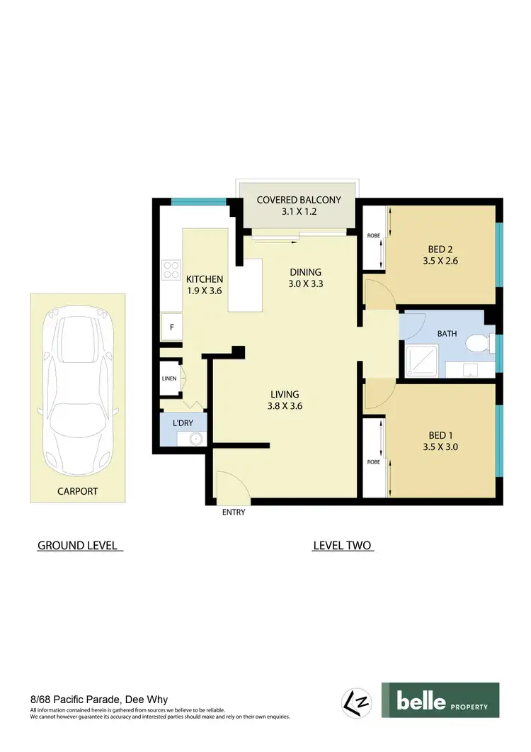 Floorplan of Homely apartment listing, 8/68 Pacific Parade, Dee Why NSW 2099