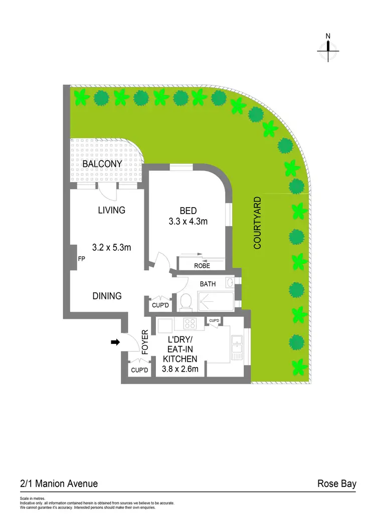 Floorplan of Homely apartment listing, 2/1 Manion Avenue, Rose Bay NSW 2029