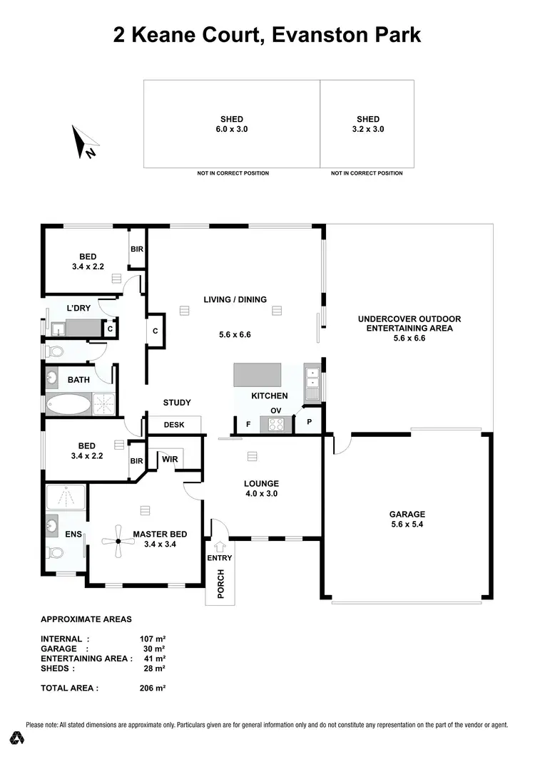 Floorplan of Homely house listing, 2 Keane Court, Evanston Park SA 5116