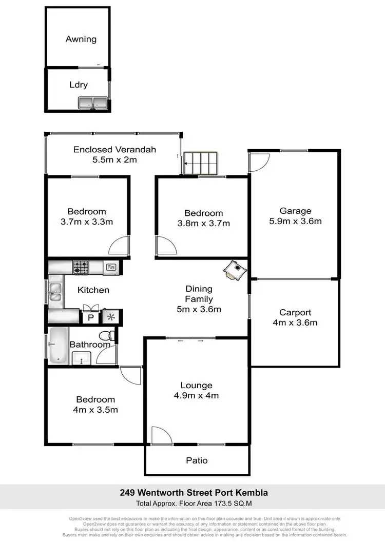 Floorplan of Homely house listing, 249 Wentworth Street, Port Kembla NSW 2505