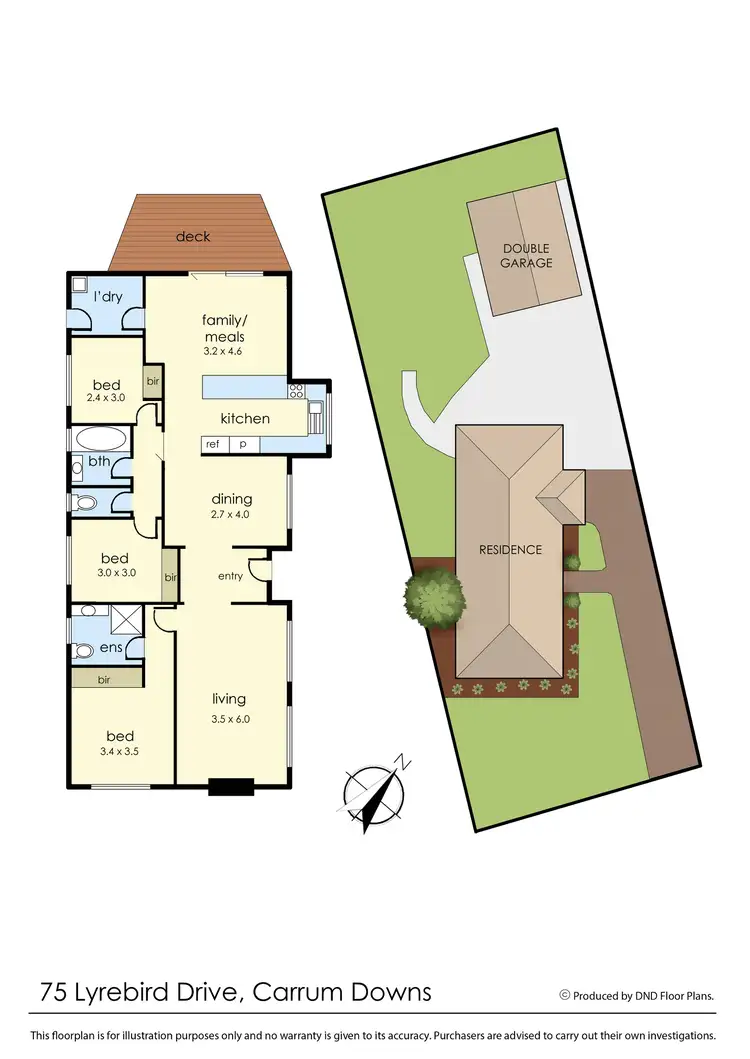 Floorplan of Homely house listing, 75 Lyrebird Drive, Carrum Downs VIC 3201