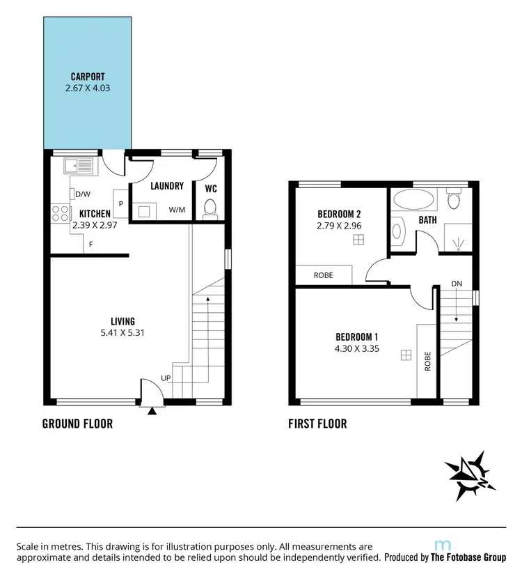 Floorplan of Homely townhouse listing, 12/230 Gover Street, North Adelaide SA 5006