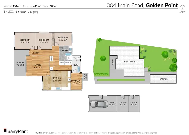 Floorplan of Homely house listing, 304 Main Road, Golden Point VIC 3350