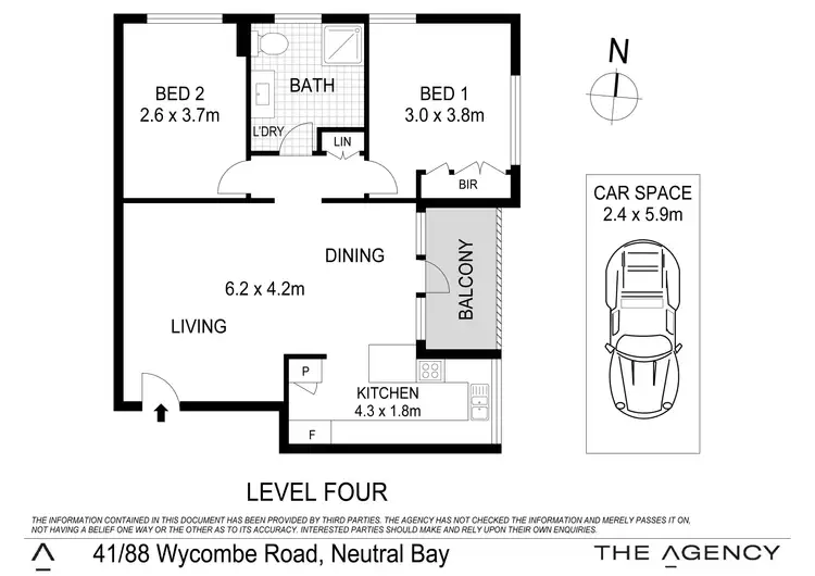 Floorplan of Homely apartment listing, 41/88 Wycombe Road, Neutral Bay NSW 2089