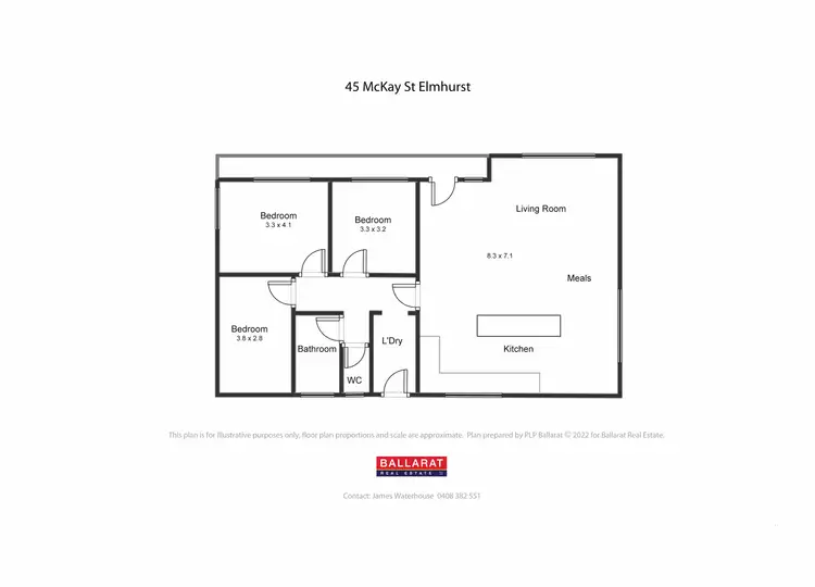 Floorplan of Homely house listing, 45 McKay Street, Elmhurst VIC 3469