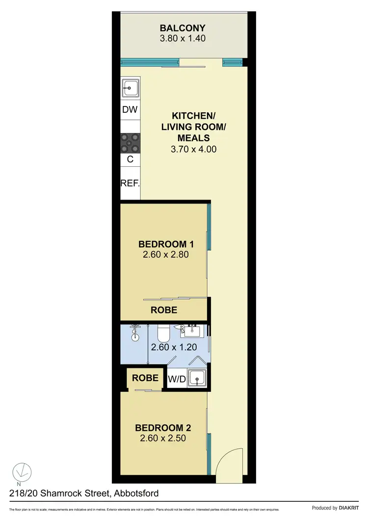 Floorplan of Homely apartment listing, 218/20 Shamrock Street, Abbotsford VIC 3067