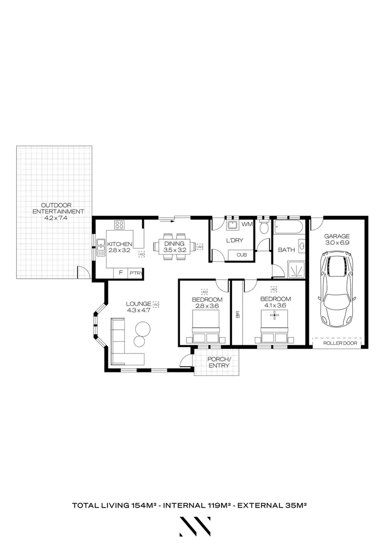 Floorplan of Homely unit listing, 1/30 Fifth Avenue, Ascot Park SA 5043