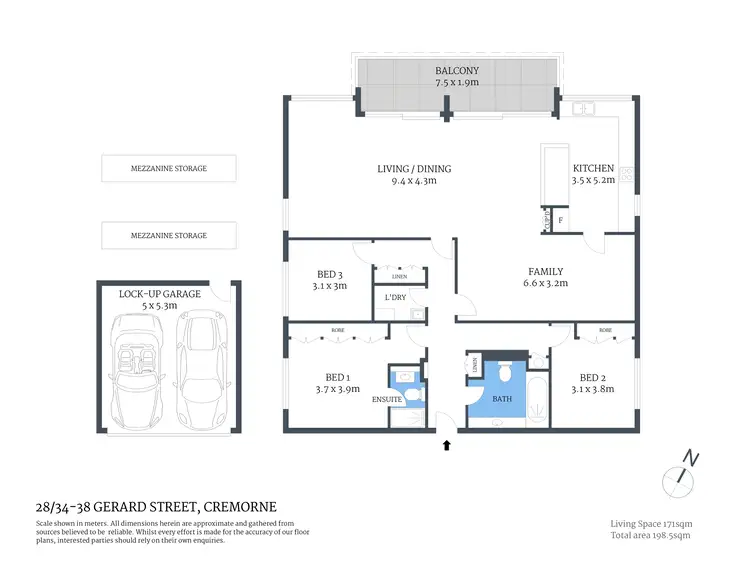 Floorplan of Homely apartment listing, 28/34-38 Gerard Street, Cremorne NSW 2090