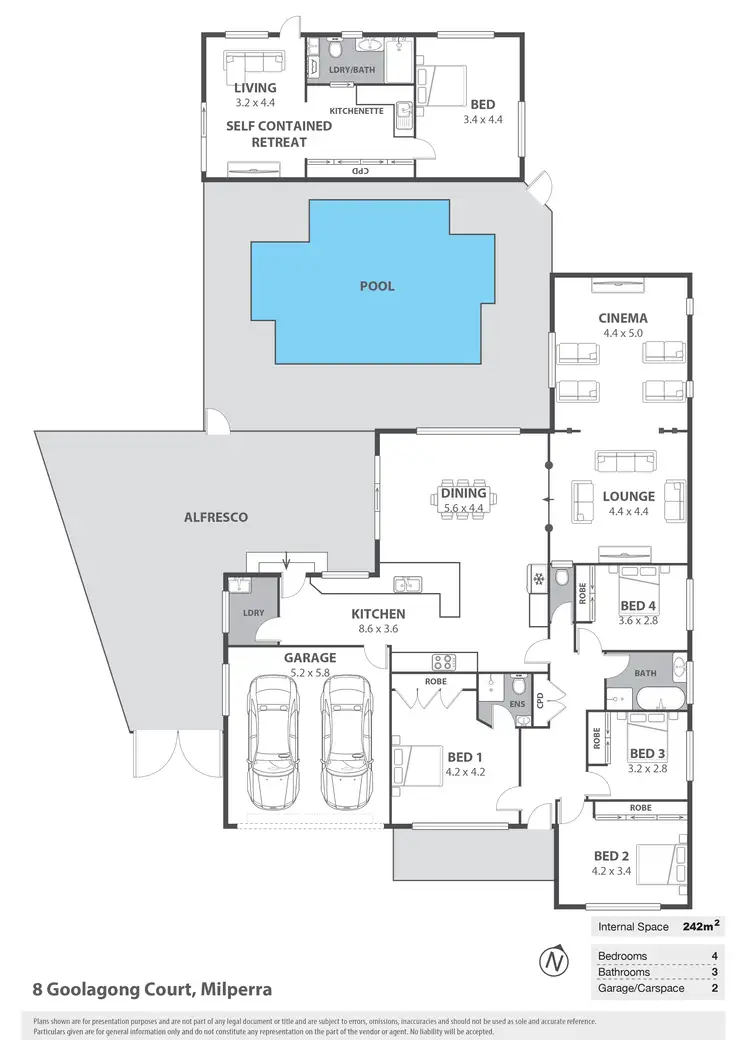 Floorplan of Homely house listing, 8 Goolagong Court, Milperra NSW 2214