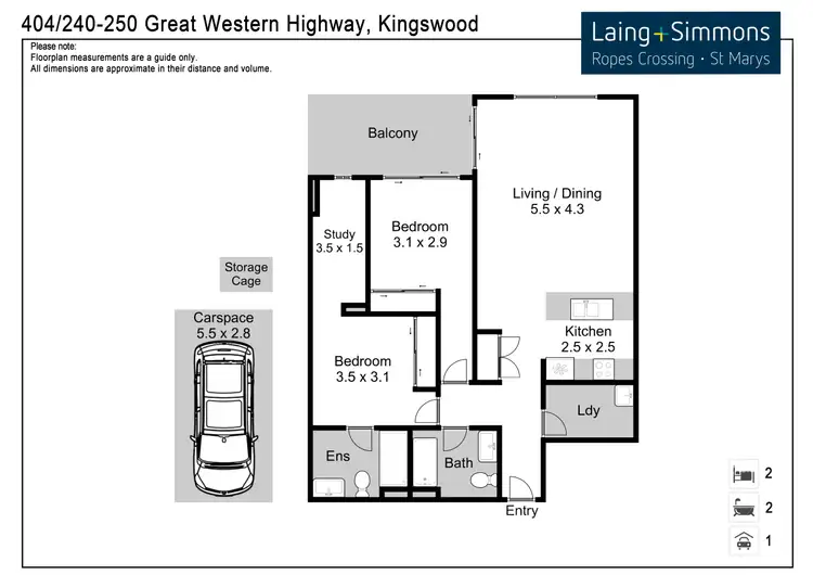 Floorplan of Homely unit listing, 404/240 Great Western Highway, Kingswood NSW 2747