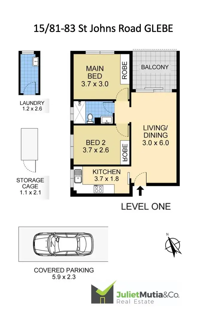 Floorplan of Homely unit listing, 15/81-83 St Johns Road, Glebe NSW 2037