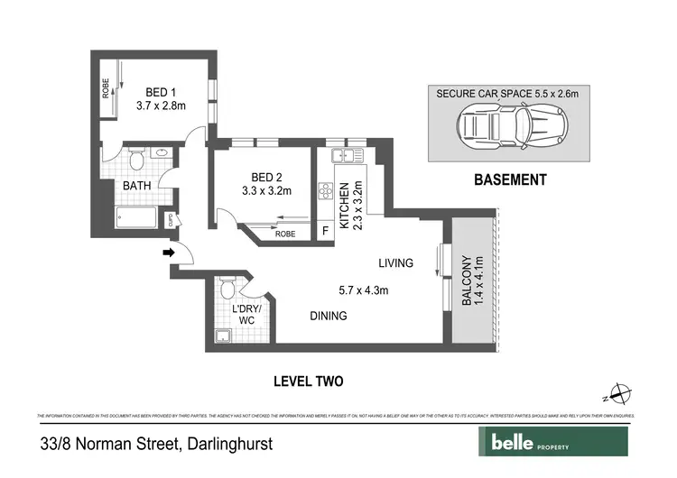 Floorplan of Homely apartment listing, 33/8 Norman Street, Darlinghurst NSW 2010