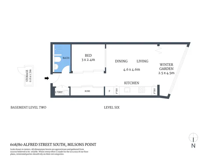 Floorplan of Homely apartment listing, 608/80 Alfred Street South, Milsons Point NSW 2061