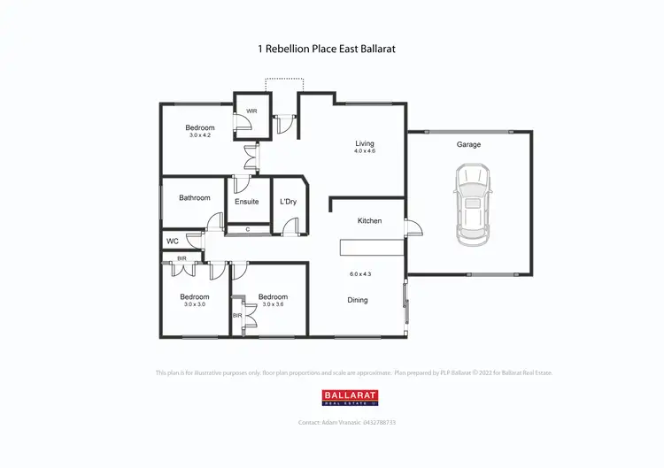 Floorplan of Homely house listing, 1 Rebellion Place, Ballarat East VIC 3350