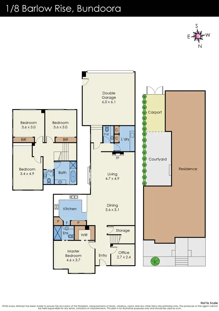 Floorplan of Homely townhouse listing, 1/8 Barlow Rise, Bundoora VIC 3083