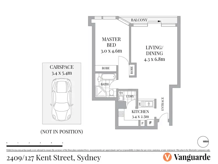 Floorplan of Homely apartment listing, 2409/127 Kent Street, Sydney NSW 2000