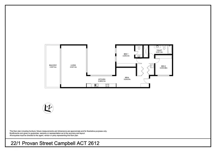 Floorplan of Homely apartment listing, 22/1 Provan Street, Campbell ACT 2612