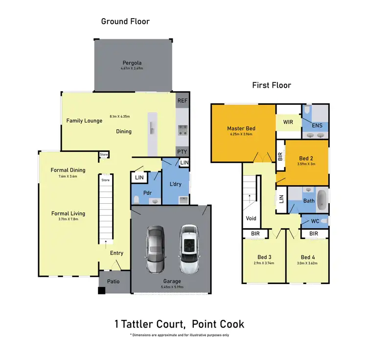 Floorplan of Homely townhouse listing, 1 Tattler Court, Point Cook VIC 3030