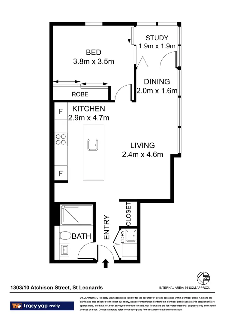 Floorplan of Homely apartment listing, 1303/10 Atchison Street, St Leonards NSW 2065