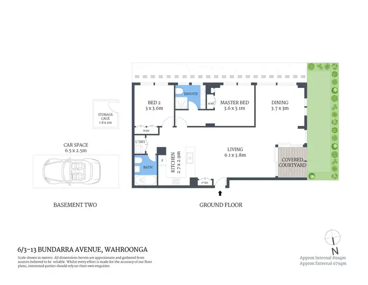 Floorplan of Homely apartment listing, 6/3-13 Bundarra Avenue, Wahroonga NSW 2076