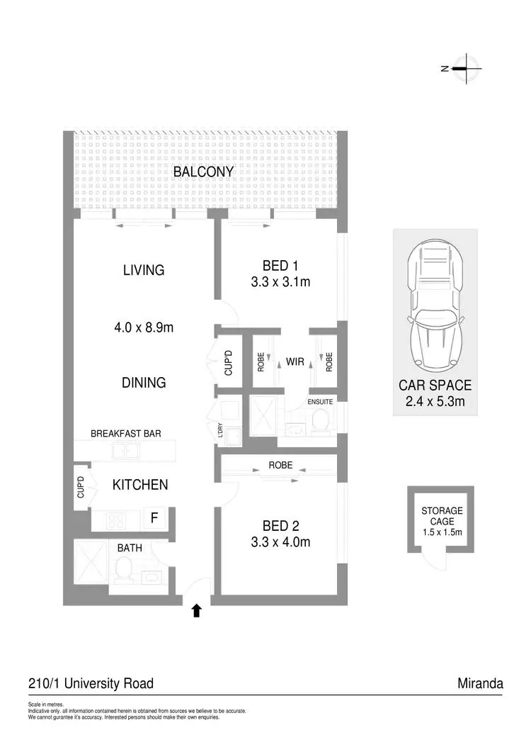 Floorplan of Homely apartment listing, 210/1 University Road, Miranda NSW 2228