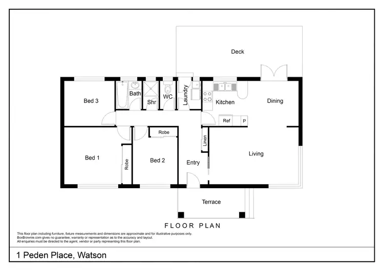 Floorplan of Homely house listing, 1 Peden Place, Watson ACT 2602