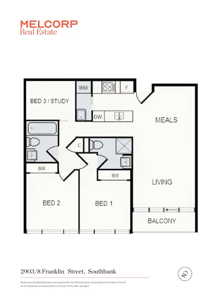 Floorplan of Homely unit listing, 2903/8 Franklin Street, Melbourne VIC 3000