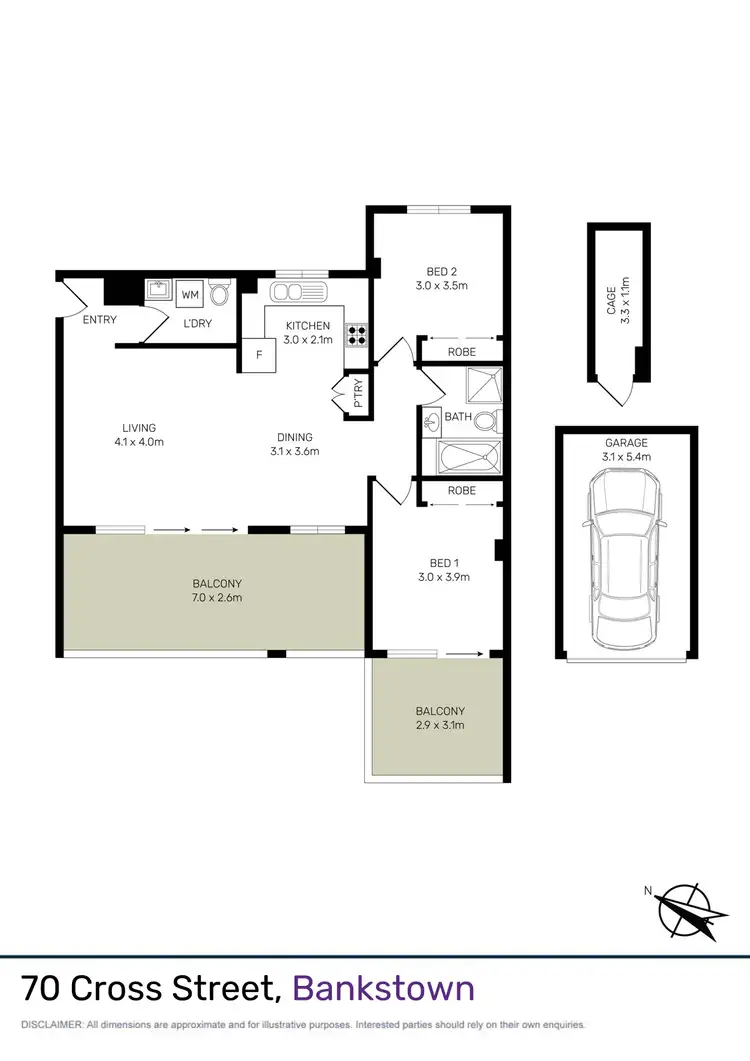 Floorplan of Homely unit listing, 70/7 Cross Street, Bankstown NSW 2200
