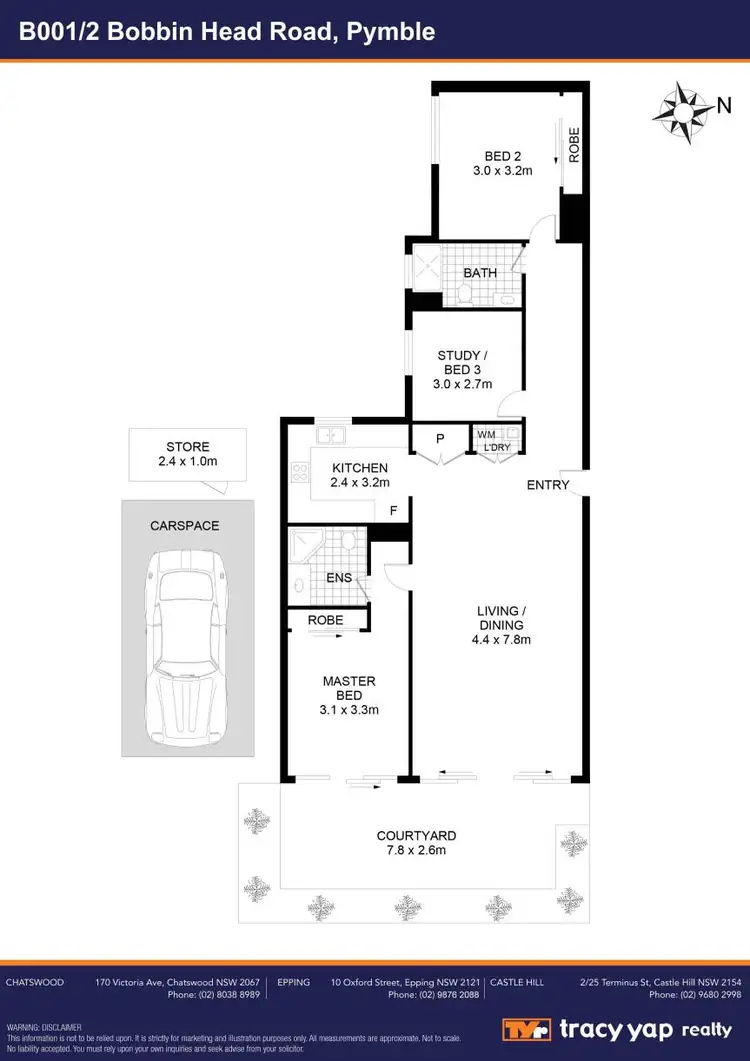 Floorplan of Homely apartment listing, B001/2 Bobbin Head Road, Pymble NSW 2073