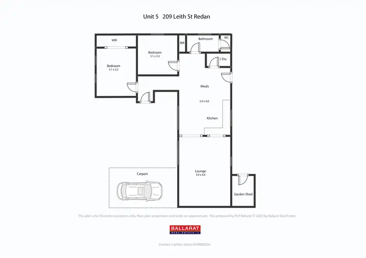 Floorplan of Homely unit listing, 5/209 Leith Street, Redan VIC 3350