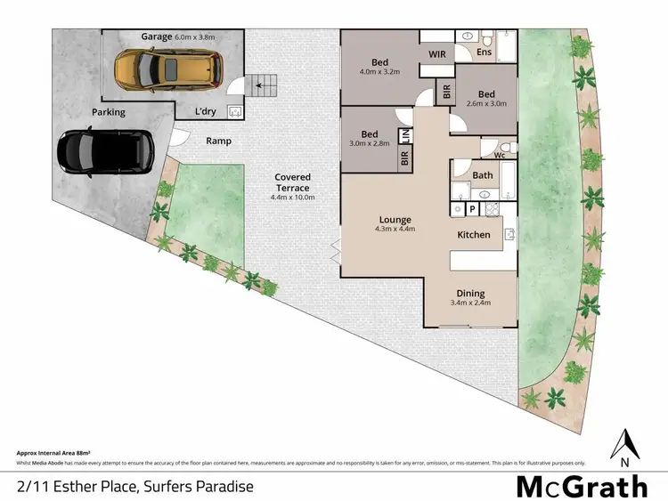Floorplan of Homely semi-detached listing, 2/11 Esther Place, Surfers Paradise QLD 4217