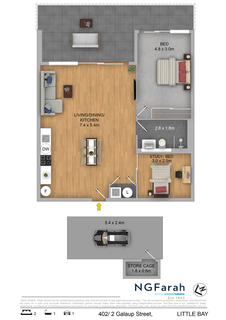 Floorplan of Homely apartment listing, 402/2 Galaup Street, Little Bay NSW 2036