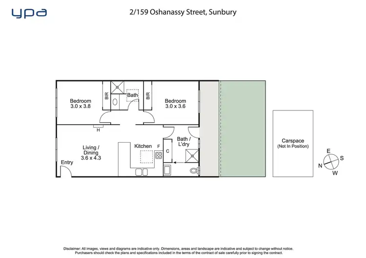 Floorplan of Homely unit listing, 2/159 Oshanassy Street, Sunbury VIC 3429