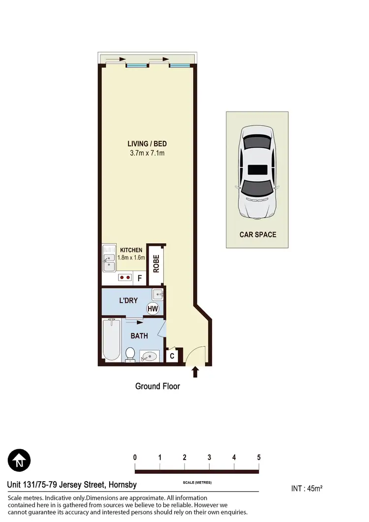Floorplan of Homely studio listing, 131/75-79 Jersey Street, Hornsby NSW 2077