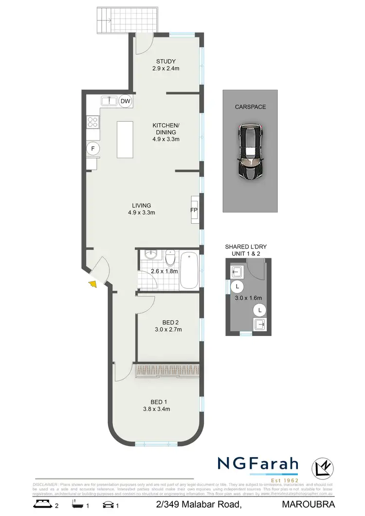 Floorplan of Homely unit listing, 2/349 Malabar Road, Maroubra NSW 2035