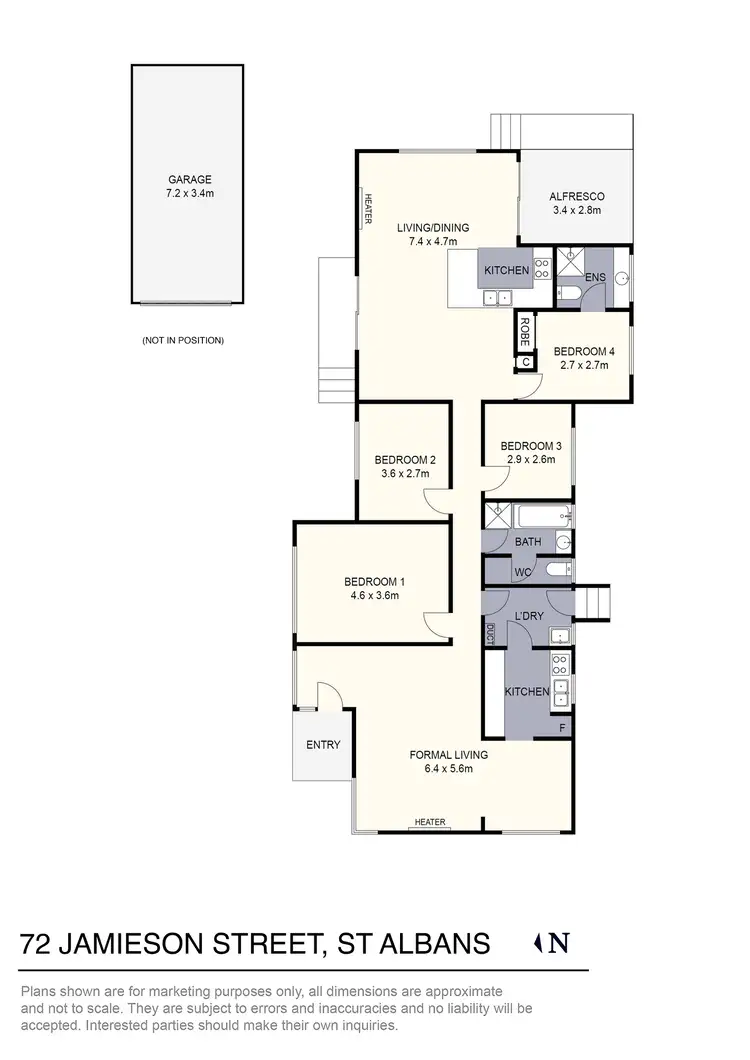 Floorplan of Homely house listing, 72 Jamieson Street, St Albans VIC 3021