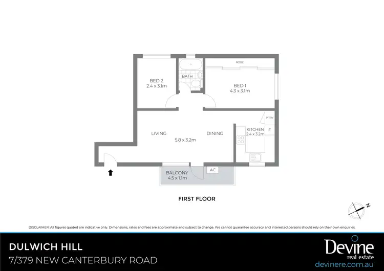 Floorplan of Homely apartment listing, 7/379 New Canterbury Road, Dulwich Hill NSW 2203