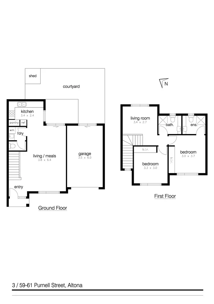 Floorplan of Homely townhouse listing, 3/59 Purnell Street, Altona VIC 3018