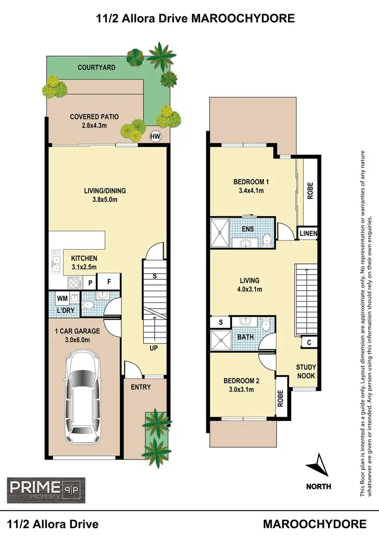 Floorplan of Homely townhouse listing, 11/2 Allora Drive, Maroochydore QLD 4558