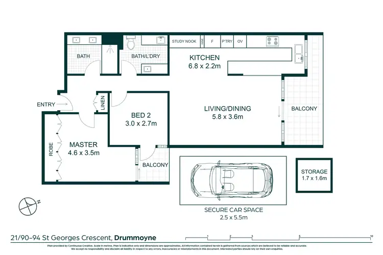 Floorplan of Homely apartment listing, 21/90 St Georges Crescent, Drummoyne NSW 2047