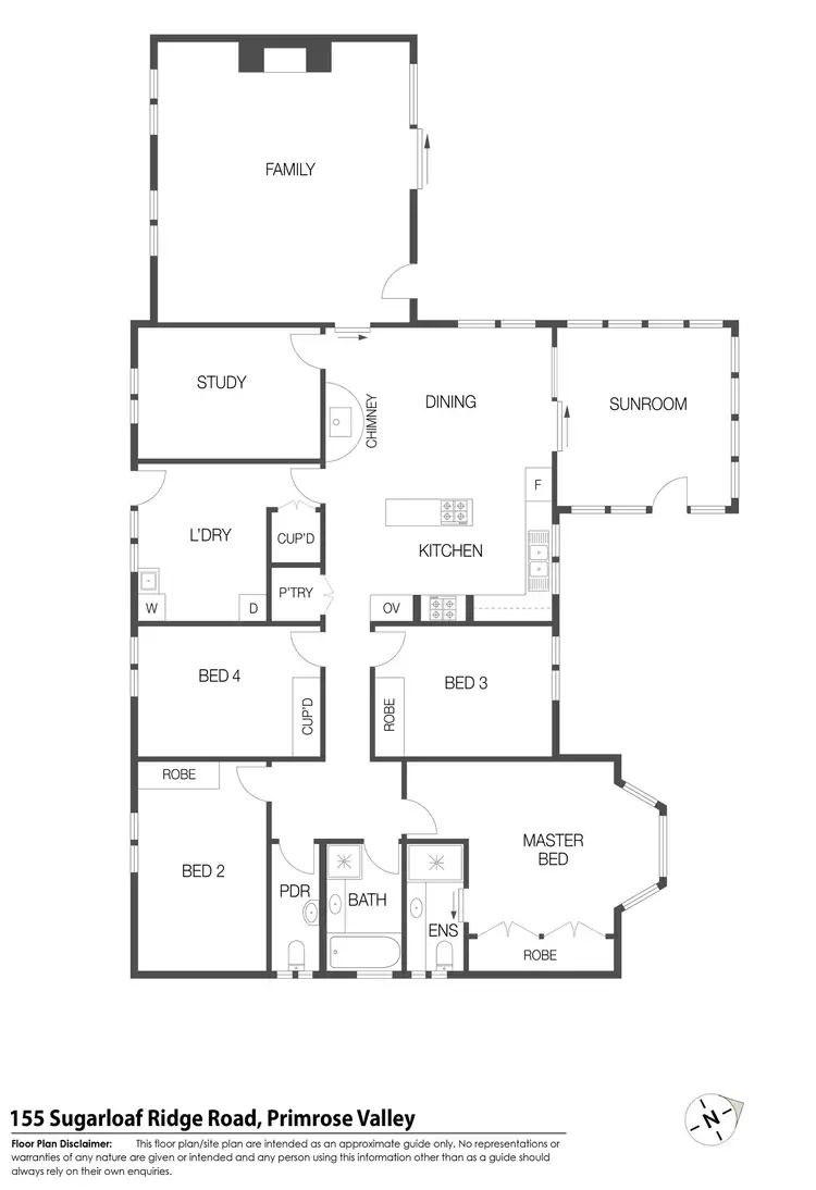 Floorplan of Homely rural property listing, 155 Sugarloaf Ridge Road, Primrose Valley NSW 2621