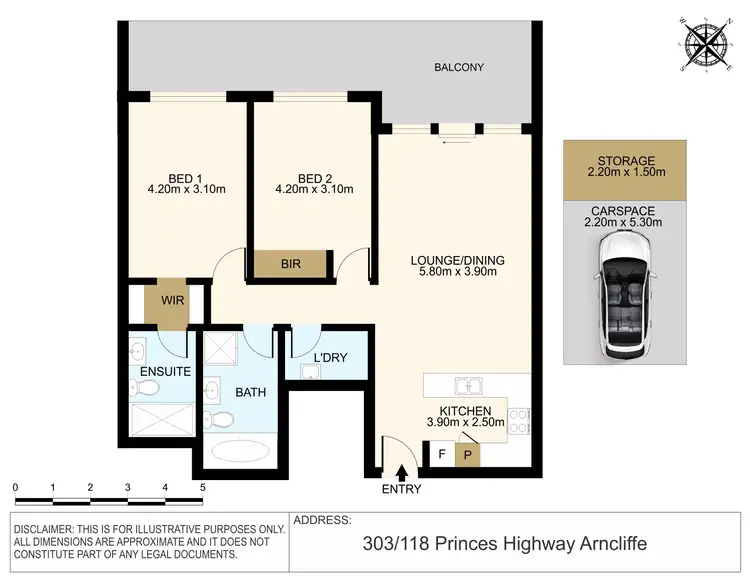 Floorplan of Homely apartment listing, 303/118 Princes Highway, Arncliffe NSW 2205