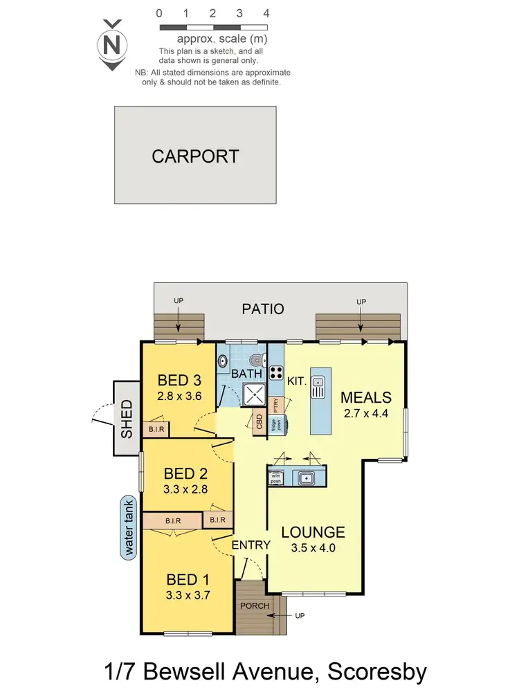 Floorplan of Homely townhouse listing, 1/7 Bewsell Avenue, Scoresby VIC 3179