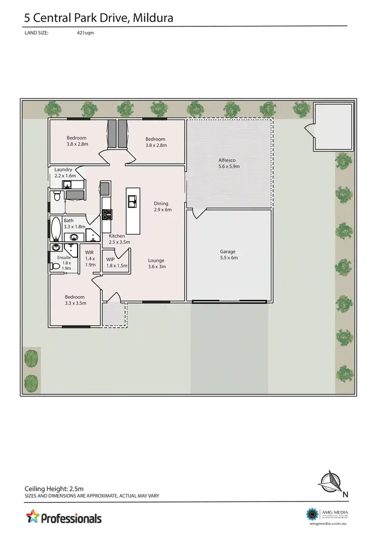 Floorplan of Homely house listing, 5 Central Park Drive, Mildura VIC 3500