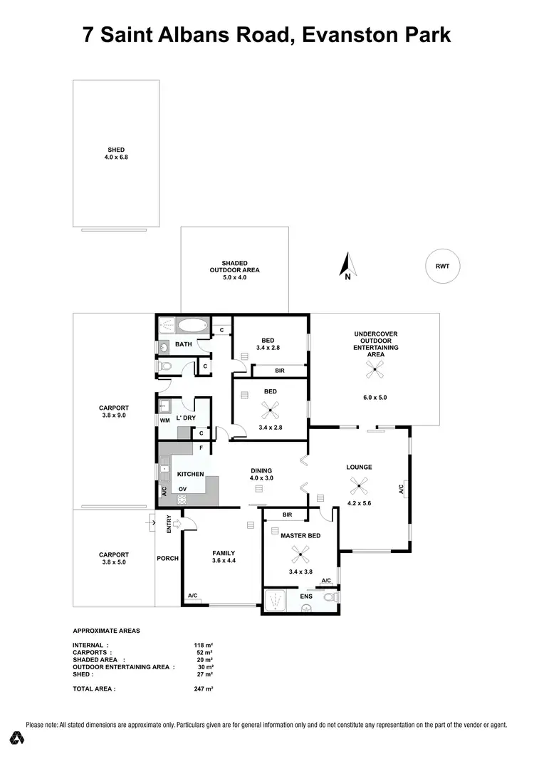 Floorplan of Homely house listing, 7 Saint Albans Road, Evanston Park SA 5116