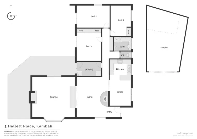 Floorplan of Homely house listing, 3 Hallett Place, Kambah ACT 2902
