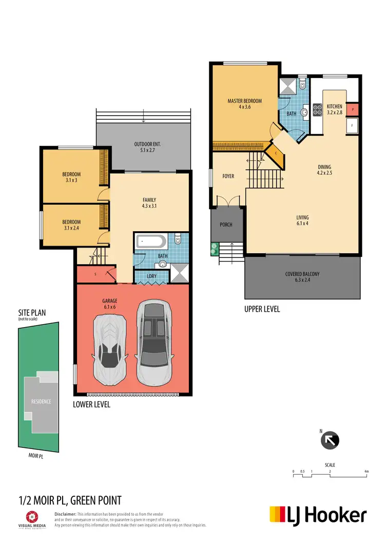 Floorplan of Homely semi-detached listing, 1/2 Moir Place, Green Point NSW 2251