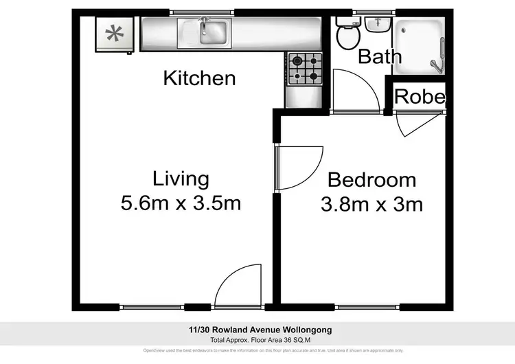 Floorplan of Homely unit listing, 11/30 Rowland Avenue, Wollongong NSW 2500